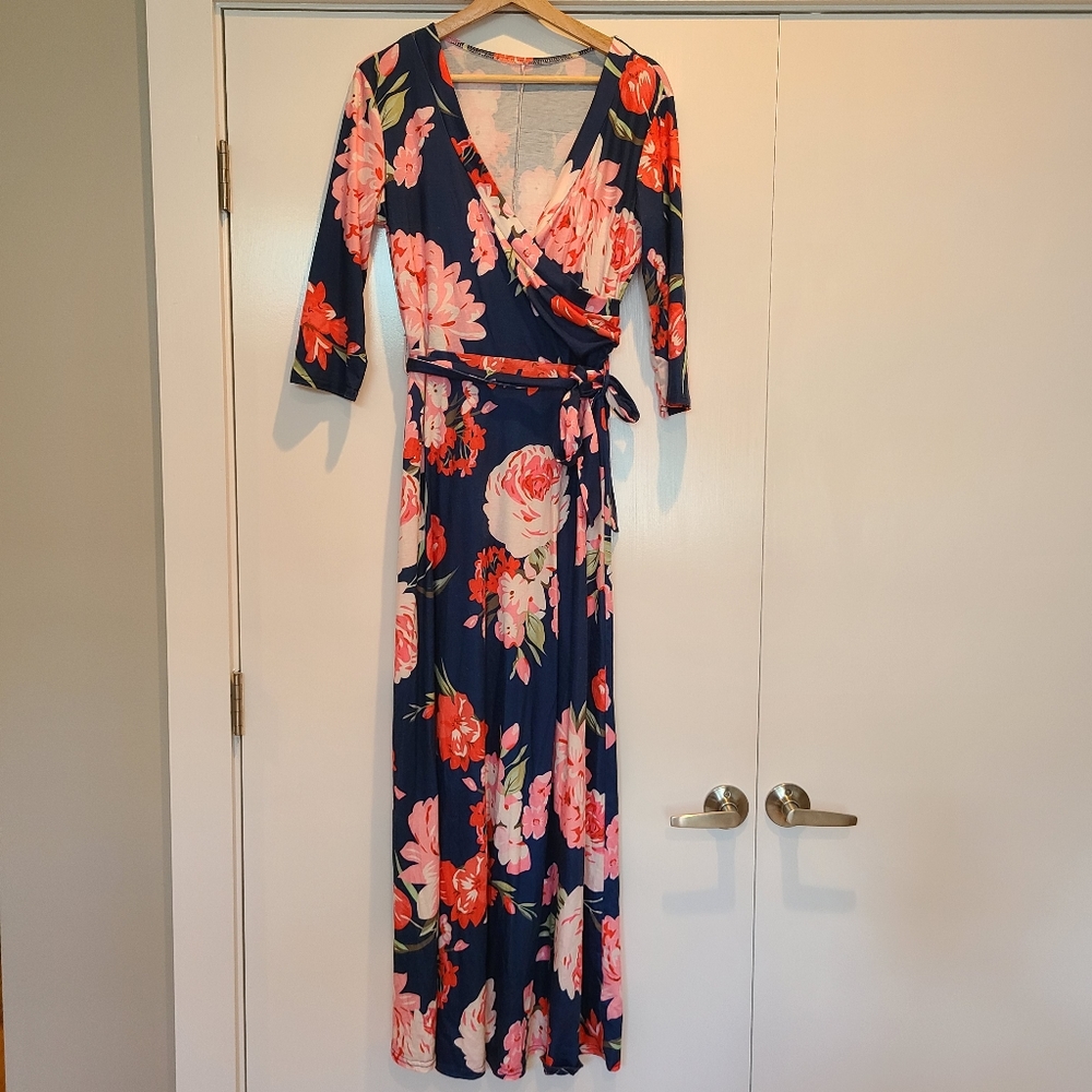 Faux Wrap Maxi Dress